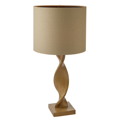 Arden Table Table light Oak effect resin & natural linen