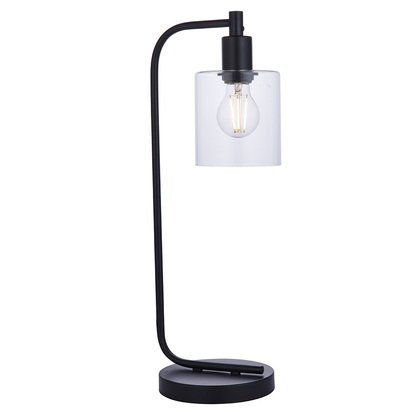 Cambury Table Table light Matt black & clear glass