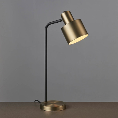 Bramfield Task table Table light Matt antique brass plate & matt black