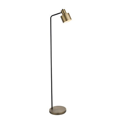 Bramfield Task floor Floor light Matt antique brass plate & matt black