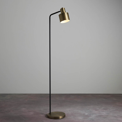 Bramfield Task floor Floor light Matt antique brass plate & matt black