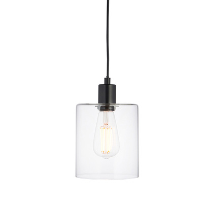 Cambury Pendant Pendant light Matt black & clear glass