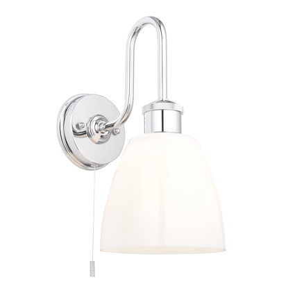 Brimleigh Wall Wall light Chrome plate & gloss opal glass