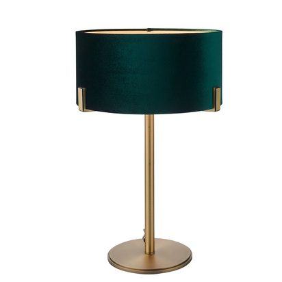 Avonleigh Table Table light Matt antique brass plate & green velvet