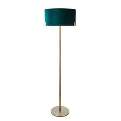 Avonleigh Floor Floor light Matt antique brass plate & green velvet