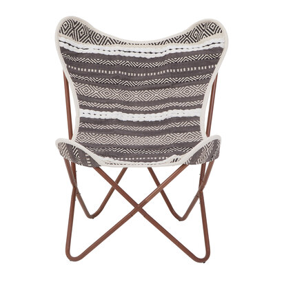Cefena Grey And White Butterfly Chair