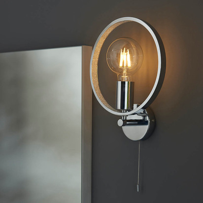 Brambrook Wall Wall light Chrome plate & clear faceted acrylic