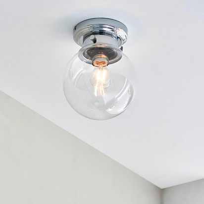 Sherwood Flush Flush light Chrome plate & clear glass