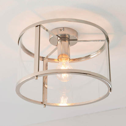 Beechwick Flush Flush light Bright nickel plate & clear glass