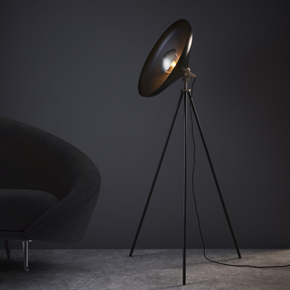 Alderfield Floor Floor light Matt black & matt nickel plate