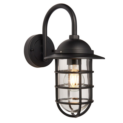Brimbourne Wall Wall light Textured black & clear glass