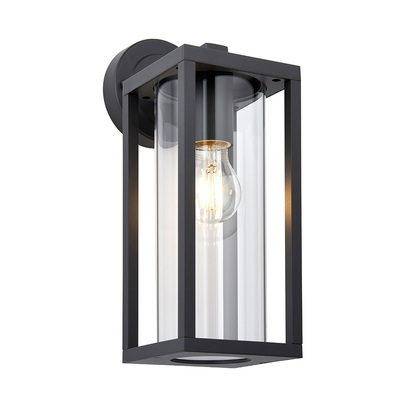Alderworth Wall Wall light Textured black & clear glass