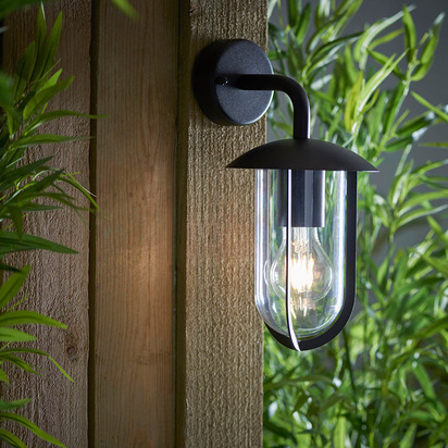 Brimmont Wall Wall light Textured black & clear pc