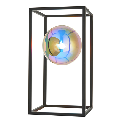 Belgate Table Table light Matt black & iridescent glass