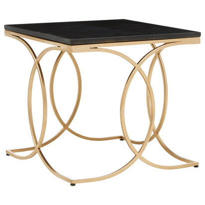 Kia Black Marble and Gold Side Table