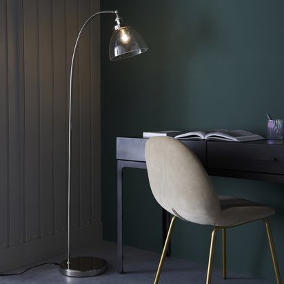 Avonham Task floor Floor light Bright nickel plate & clear glass