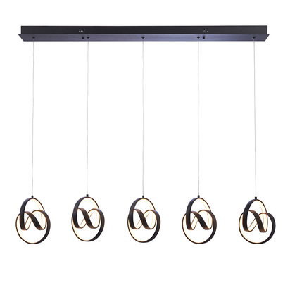 Valeham 5lt linear pendant Pendant light Textured black & white silicone