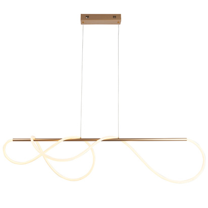 Calbourne Linear pendant Pendant light Satin gold paint & white silicone