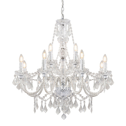 Southwold 12lt pendant Pendant light Clear acrylic & chrome plate