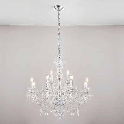 Southwold 12lt pendant Pendant light Clear acrylic & chrome plate
