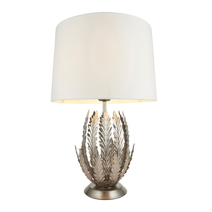 Yorkford Table Table light Silver leaf & ivory cotton fabric