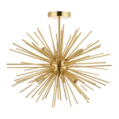 Briargate 6lt Semi Flush Semi flush light Satin brass plate