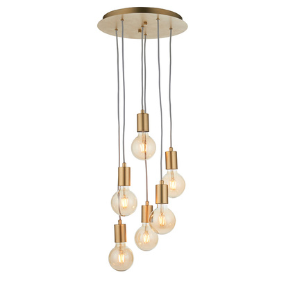 Calhurst 6lt pendant Pendant light Soft gold paint