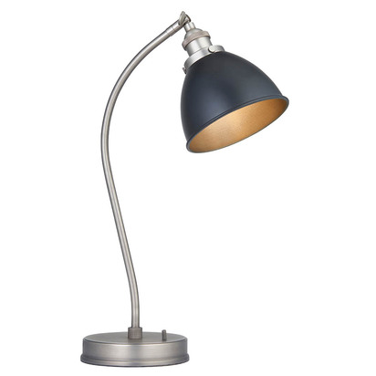 Ashbrook Task table Table light Aged pewter plate & matt black paint
