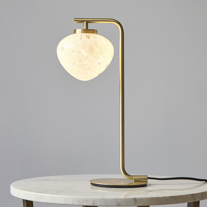 Brackenheath Table Table light Satin brass plate & white confetti glass