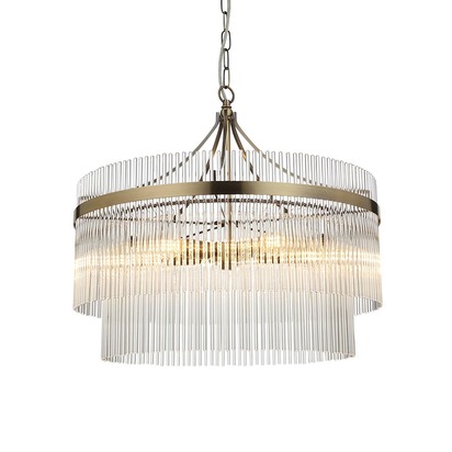 Brackenmont 5lt Pendant Pendant light Antique brass plate & clear glass