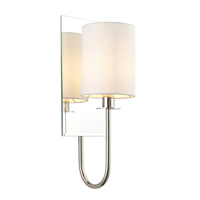Bramdale Wall Wall light Bright nickel plate & vintage white fabric