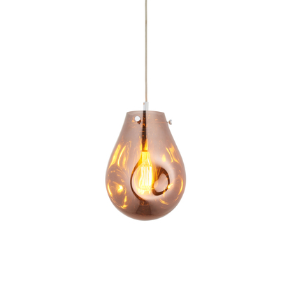 Ambercombe Medium Pendant Pendant light Copper metallic glass & chrome plate