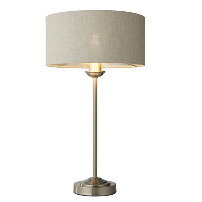 Beechbrook Table Table light Brushed chrome plate & natural linen