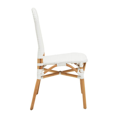 Rosorwod Natural and White Rattan Dining Chair