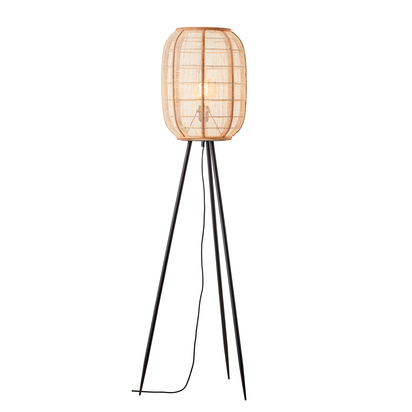Zaire Floor Floor light Natural linen, natural bamboo & matt black
