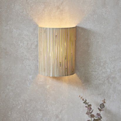 Brackenwick Wall Wall light Natural seagrass & matt black