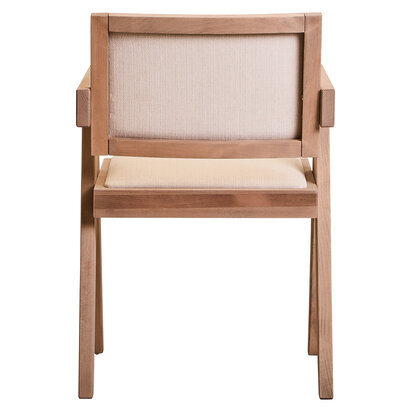 Harowbrok Ivory Fabric and Grey Wash Beech Wood Dining Chair