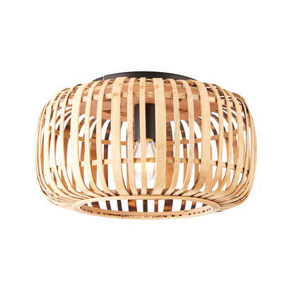 Bramton Flush Flush light Natural bamboo, plywood & matt black paint
