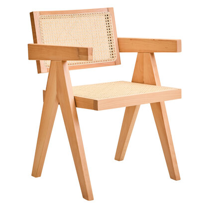 Harowbrok Natural Cane and Beech Wood Dining Chair