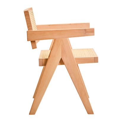 Harowbrok Natural Cane and Beech Wood Dining Chair