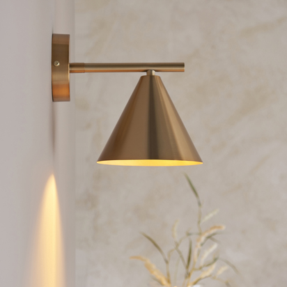 Cape Wall Wall light Warm antique brass plate