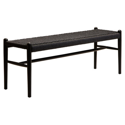 Harowbrok Black Rope and Elm Wood Bench
