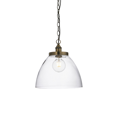 Avonbury Pendant Pendant light Antique brass plate & clear glass