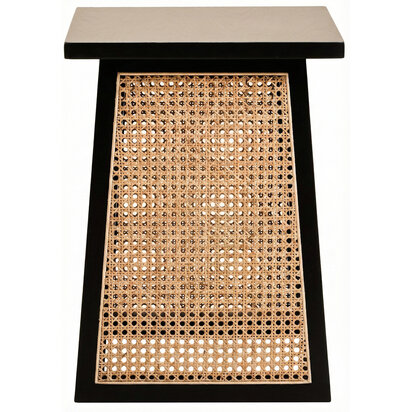 Cebu Natural Cane and Black Elm Wood Side Table