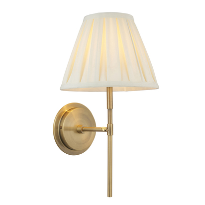 Brockleigh Wall Wall light Antique brass plate & cream fabric