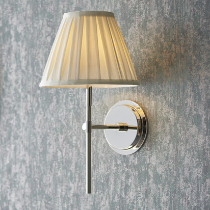 Brockleigh Wall Wall light Bright nickel plate & cream fabric