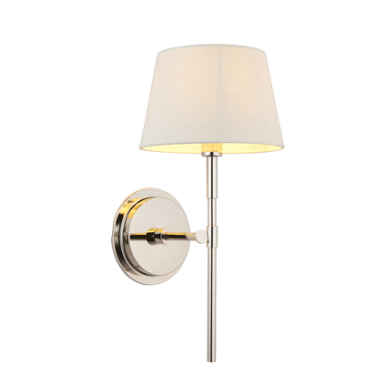 Brockmere Wall Wall light Bright nickel plate & ivory linen mix fabric