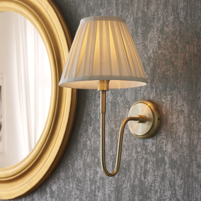 Brookbrook Wall Wall light Antique brass plate & cream fabric