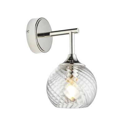 Balmoral Wall Wall light Bright nickel plate & clear spiral glass