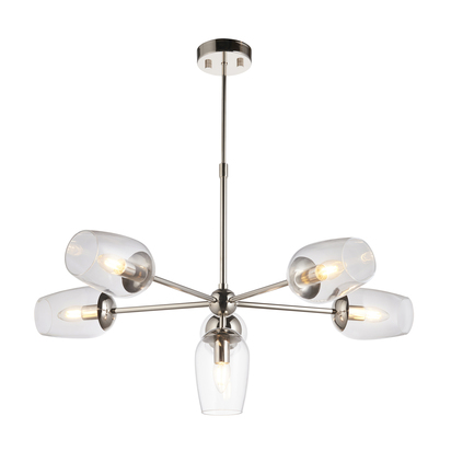 Brackenview 6lt Pendant Pendant light Bright nickel plate & clear glass